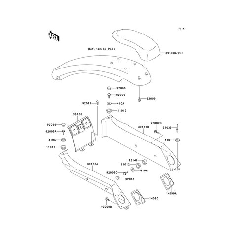 PAD,HANDLE POLE,UPP,B