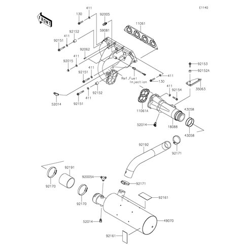 TUBE,WATER MUFFLER-TAIL P