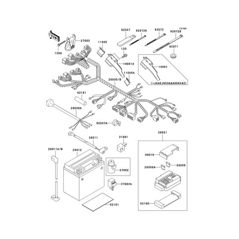 BATTERY,YTX14-BS,12V 12AH