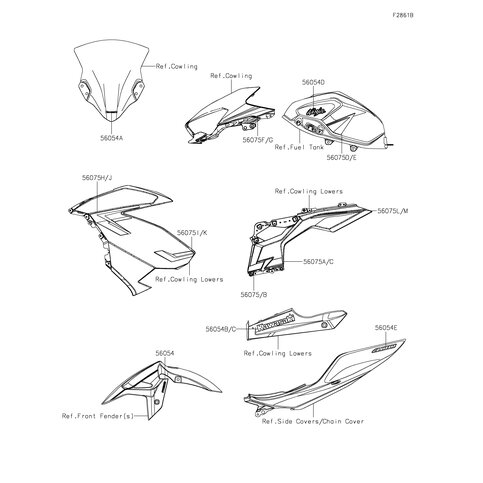 MARK,LWR COWL.,RH,KAWASAK