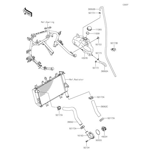 HOSE-COOLING,RADIATOR-W/P