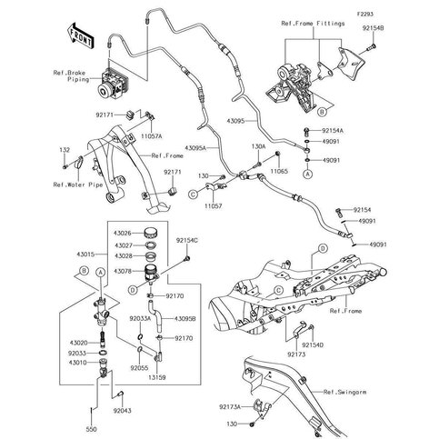 HOSE-BRAKE,RR M/CYL.-ABS