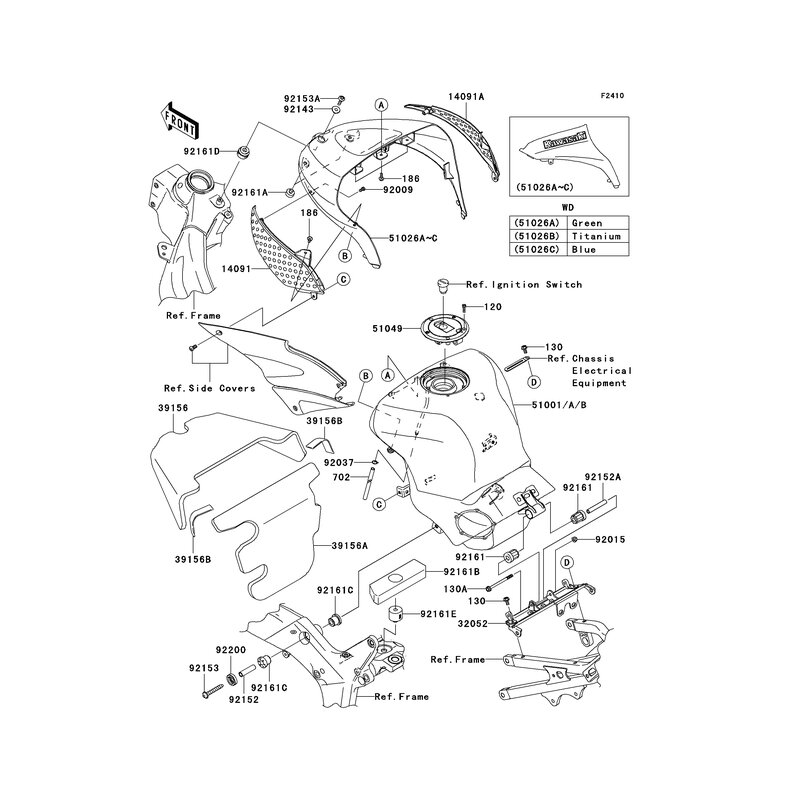 DAEMPFER - 92161-0287 Kawasaki Ersatzteile - kawa-shop24.de