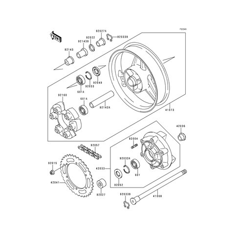 WHEEL-ASSY,RR,G.GRAY - 41073-1570-JF Kawasaki Ersatzteile - kawa-shop