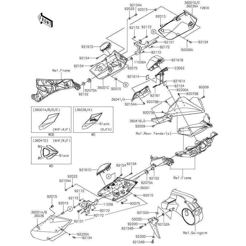 COVER-TAIL,M.C.S.BLACK - 36041-5056-53X Kawasaki Ersatzteile - kawa-s