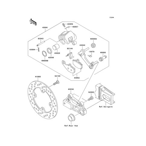 CALIPER-ASSY,RR,GOLD