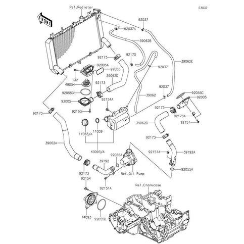 HOSE-COOLING,RADIATOR-W/P