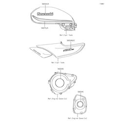 AUFKL.LI TANK KAWASAKI 3D