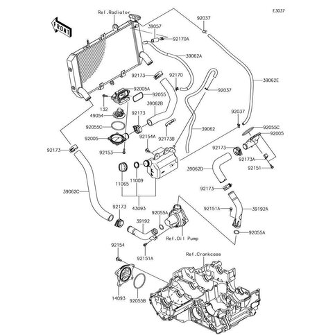 HOSE-COOLING,RADIATOR-W/P