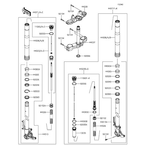 PIPE-FORK INNER,LH,F.S.BL