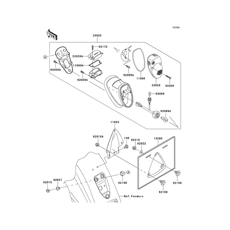 LAMP-TAIL - 23025-1334 Kawasaki Ersatzteile - kawa-shop24.de 