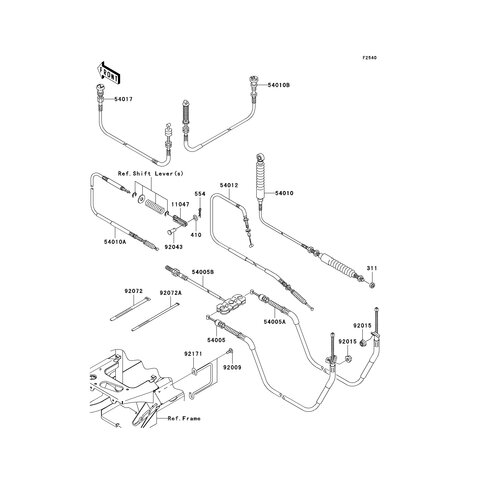 BREMSKABEL,PARKING,RH